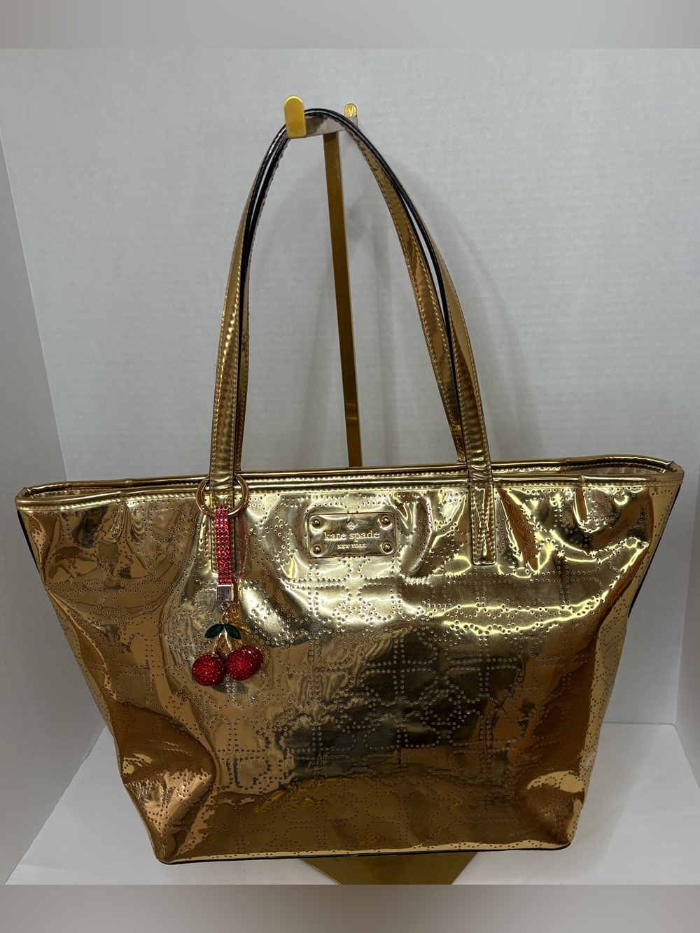 Kate Spade New York Harmony Metro Gold Large Tote Shoulder Bag EUC